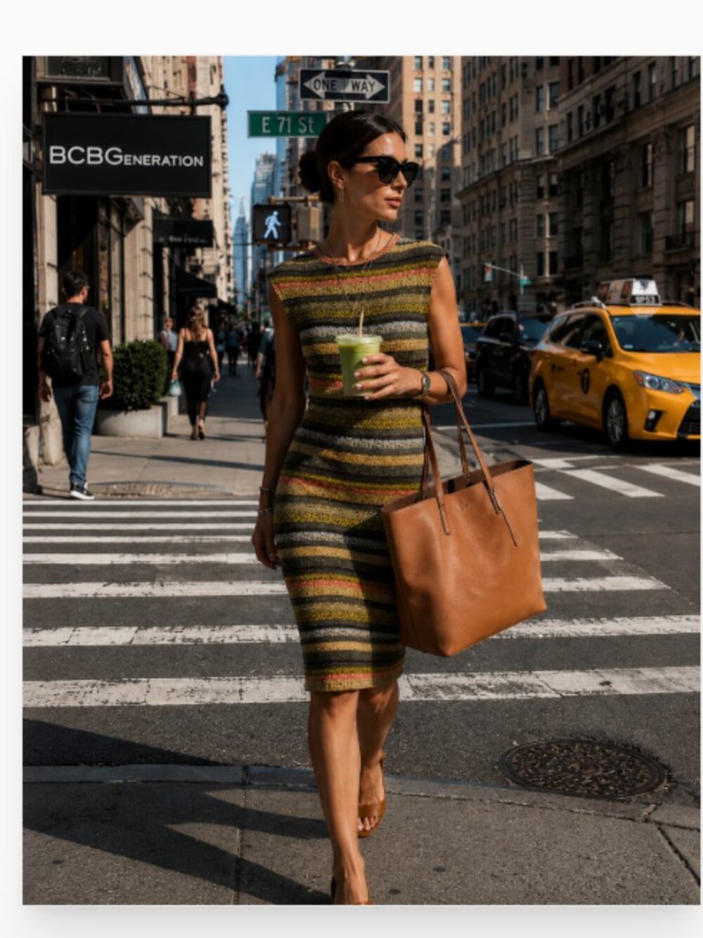 NEW BCBGeneration RAYON Knit Striped Bodycon Dress J481